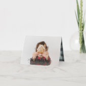 Schnee viel Spaß Foto Skript Text und Tartan Famil (Vorderseite)