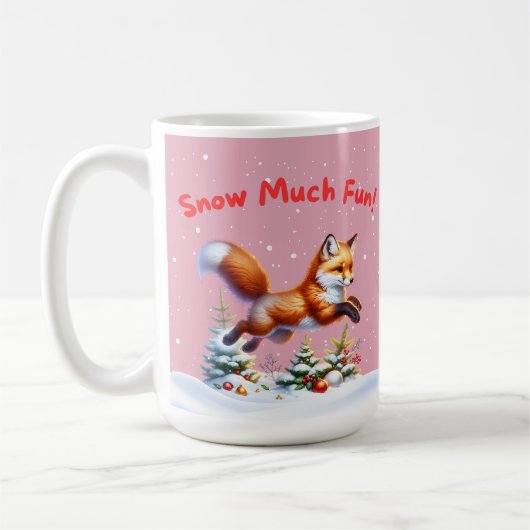 Schnee viel Spaß! Fox springt im Schnee Kaffeetasse (Links)