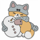 Schnee viel Spaß Katze Winterurlaub Design Aufkleber (Vorderseite)