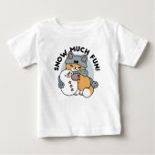 Schnee viel Spaß Katze Winterurlaub Design Baby T-shirt (Vorderseite)