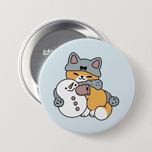 Schnee viel Spaß Katze Winterurlaub Design Button (Vorne & Hinten)