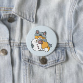 Schnee viel Spaß Katze Winterurlaub Design Button (Beispiel)