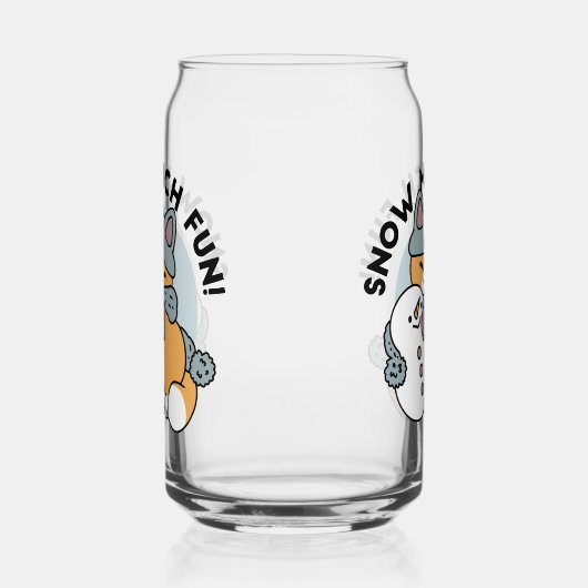 Schnee viel Spaß Katze Winterurlaub Design Dosenglas (Links)