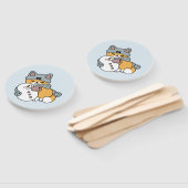 Schnee viel Spaß Katze Winterurlaub Design Fächer (Non-assembled)