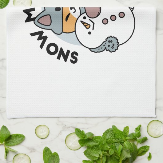 Schnee viel Spaß Katze Winterurlaub Design Geschirrtuch (Gefaltet)