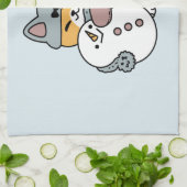 Schnee viel Spaß Katze Winterurlaub Design Geschirrtuch (Gefaltet)