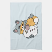 Schnee viel Spaß Katze Winterurlaub Design Geschirrtuch (Vertikal)