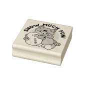 Schnee viel Spaß Katze Winterurlaub Design Gummistempel (Stempel)