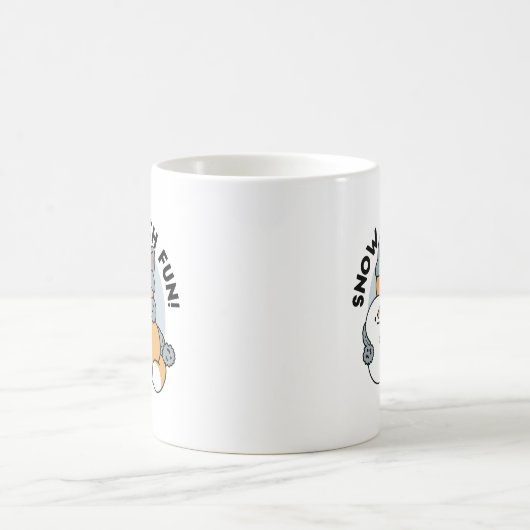 Schnee viel Spaß Katze Winterurlaub Design Kaffeetasse (Mittel)