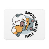 Schnee viel Spaß Katze Winterurlaub Design Magnet (Horizontal)
