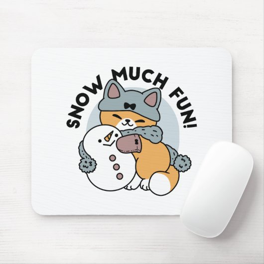 Schnee viel Spaß Katze Winterurlaub Design Mousepad (Mit Mouse)