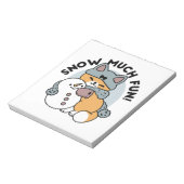 Schnee viel Spaß Katze Winterurlaub Design Notizblock (Rotiert)
