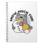 Schnee viel Spaß Katze Winterurlaub Design Notizblock (Vorderseite)