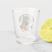 Schnee viel Spaß Katze Winterurlaub Design Schnapsglas (Rückseite)