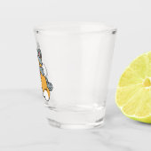 Schnee viel Spaß Katze Winterurlaub Design Schnapsglas (Rechts)