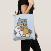 Schnee viel Spaß Katze Winterurlaub Design Tasche (Von Nahem)