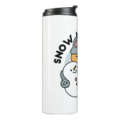 Schnee viel Spaß Katze Winterurlaub Design Thermosbecher (Nach links gedreht)