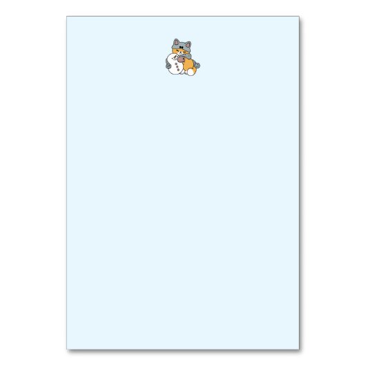 Schnee viel Spaß Katze Winterurlaub Design Tischnummer (Rückseite)