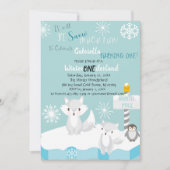 Schnee viel Spaß macht einen Geburtstag Einladung (Vorderseite)