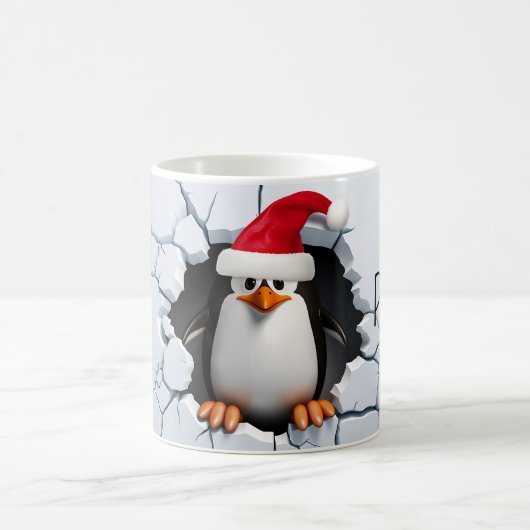 Schnee viel Spaß mit Pinguin santa lustigen Weihna Kaffeetasse (Mittel)