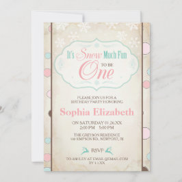 Schnee viel Spaß Winter zum Geburtstag einladen Einladung
