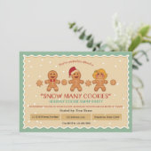 Schnee viele Cookies "Cookie Swap"-Party Einladung (Stehend Vorderseite)