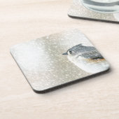 Schnee-Vogel Getränkeuntersetzer (Linke Seite)