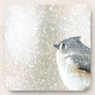 Schnee-Vogel Getränkeuntersetzer