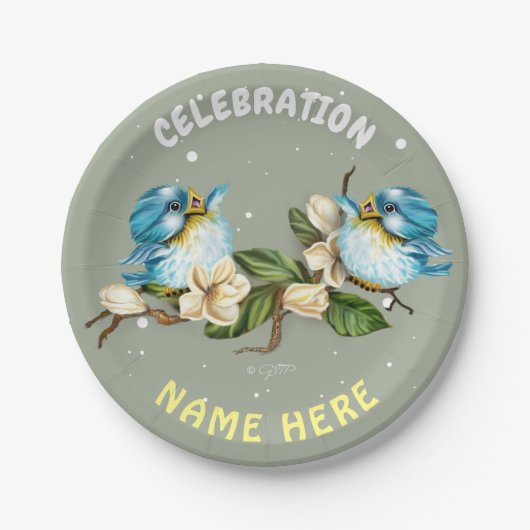 SCHNEE-VÖGEL PapierTeller 7 (Vorderseite)