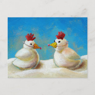 Schnee-Vogeladressenänderung kundenspezifische Ankündigungspostkarte