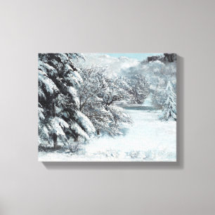 Schnee von Gustave Courbet Pine Trees in Snow Leinwanddruck