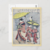 Schnee von Suzuki, Harunobu Ukiyoe Postkarte (Vorne/Hinten)