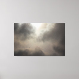 Schnee während eines teilweise bewölkten Tages Leinwanddruck