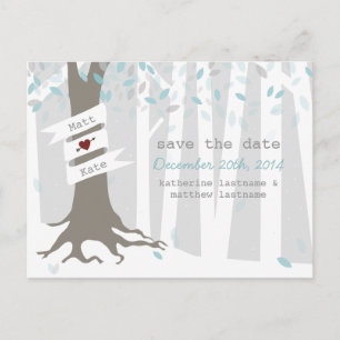 Schnee-Waldwinter Save the Date Wedding Postkarte