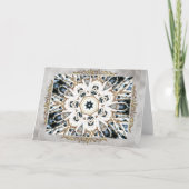 Schnee Web mit Gold Geblüht Dankeskarte (Vorderseite)