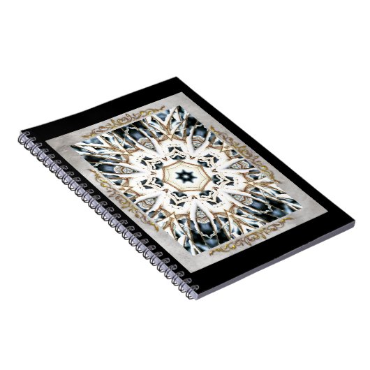 Schnee Web mit Gold Geblüht Notizblock (Rechte Seite)