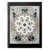 Schnee Web mit Gold Geblüht Notizblock (Vorderseite)