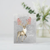 Schnee Weihnachten Hirsche Postkarte (Stehend Vorderseite)
