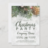 Schnee Weihnachten Land Unternehmen grünes Pinieng Einladung (Vorderseite)