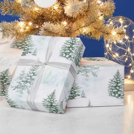 Schnee Weihnachtsbäume Winter Geschenkpapier (Feiertage)