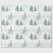 Schnee Weihnachtsbäume Winter Geschenkpapier (Flach)