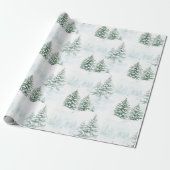 Schnee Weihnachtsbäume Winter Geschenkpapier (Ungerollt)
