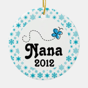 Schnee-Weihnachtsverzierung Nanas personalisierte Keramikornament