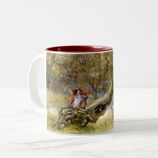 Schnee-Weiß und Rosen-Rot Zweifarbige Tasse (Vorderseite Links)