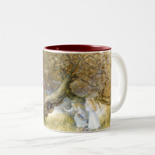 Schnee-Weiß und Rosen-Rot Zweifarbige Tasse (VorderseiteRechts)