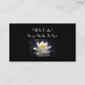 "SCHNEE WEISS VOLL ÖFFNET LOTUS BLOSSOM AUF SCHWAR VISITENKARTE (Vorderseite)