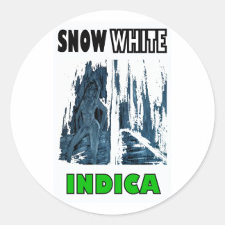 SCHNEE WEISSE INDICA RUNDER AUFKLEBER