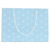 Schnee - Weiße Schneeflocken hellblau Wintergesche Große Geschenktüte (Rückseite)