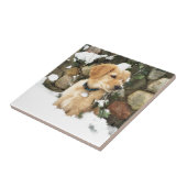 Schnee Welpenhund Outdoor rustikales Foto Fliese (Seite)