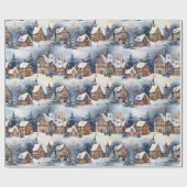 Schnee Winter Bayerisches Dorf Weihnachtsfeiertag Geschenkpapier (Flach)